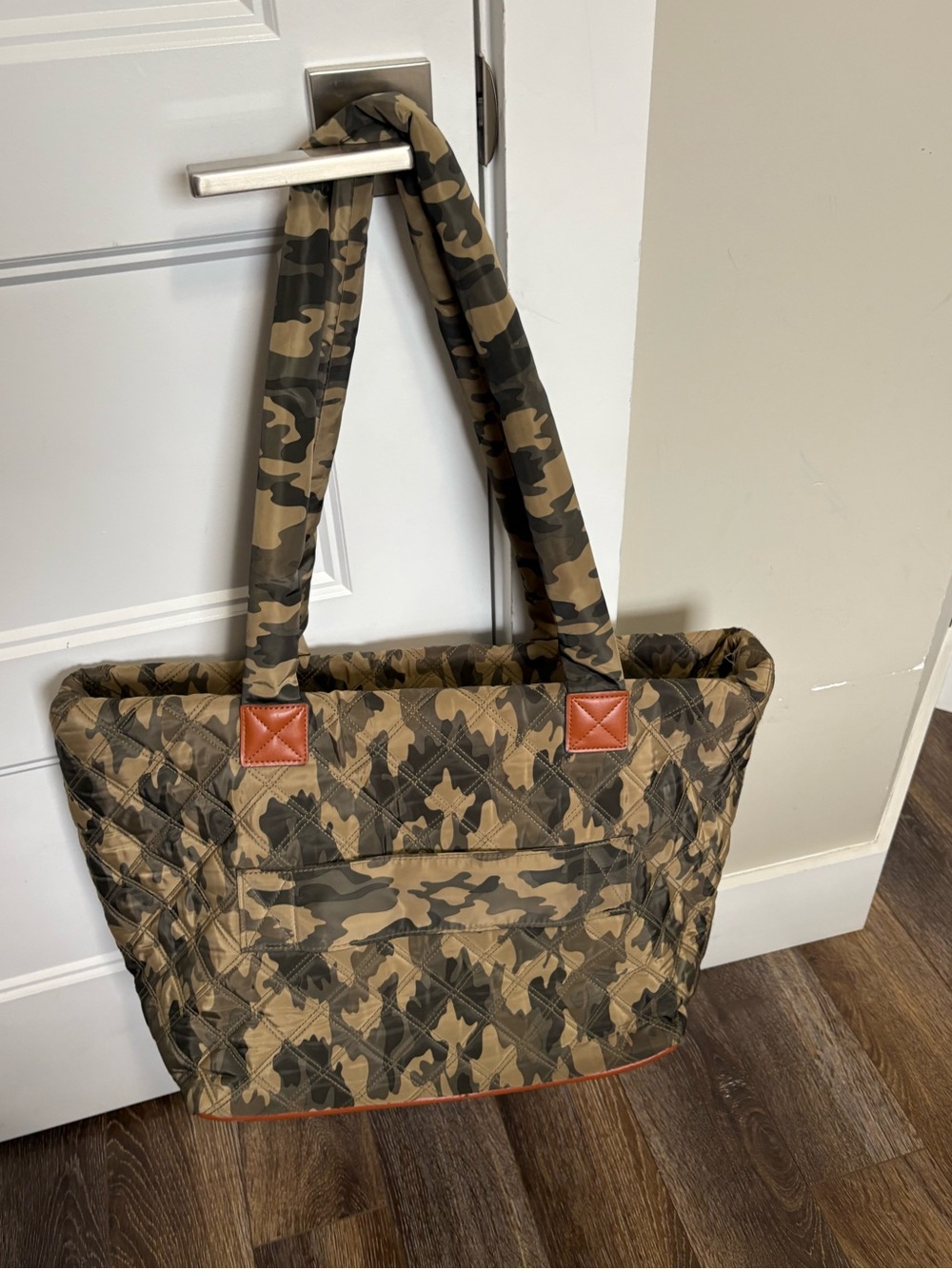 Camouflage Quilted Tote Bag - Olive Camo